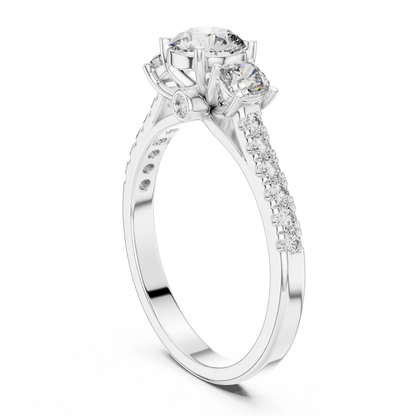 three stone diamond ring