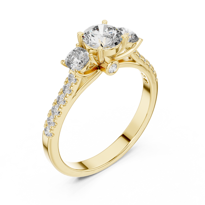 three stone diamond ring