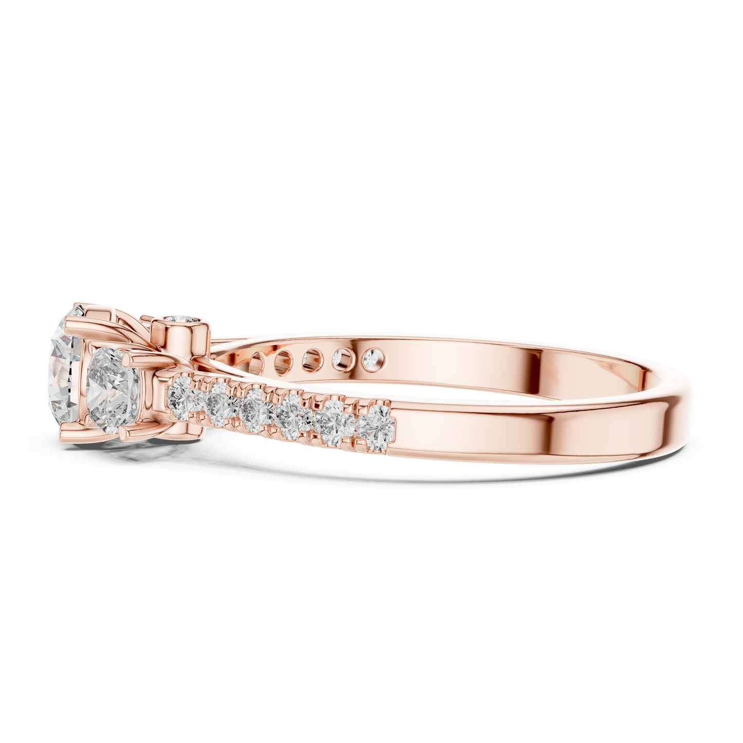 three stone diamond ring