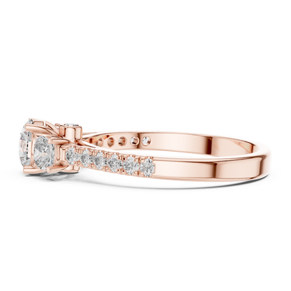 three stone diamond ring