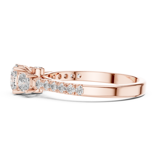 three stone diamond ring