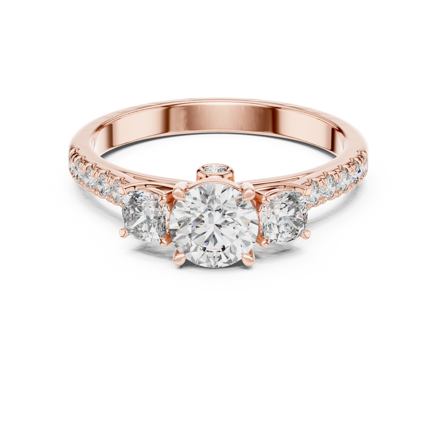 three stone diamond ring