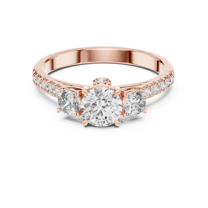 three stone diamond ring