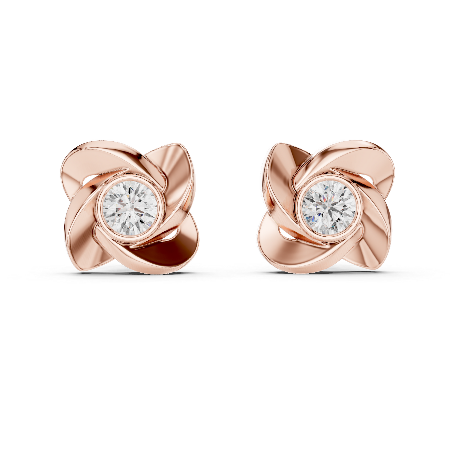 floral halo diamond earrings
