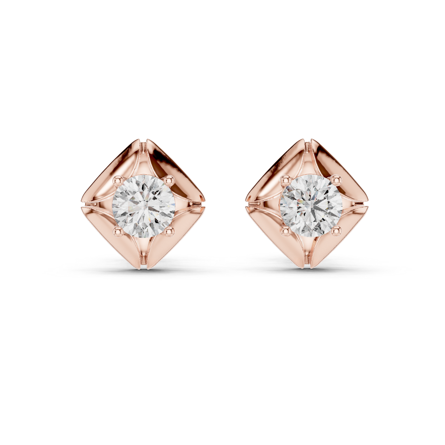 hexagon diamond earrings