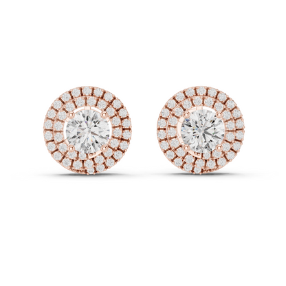 Double Halo Diamond Earrings