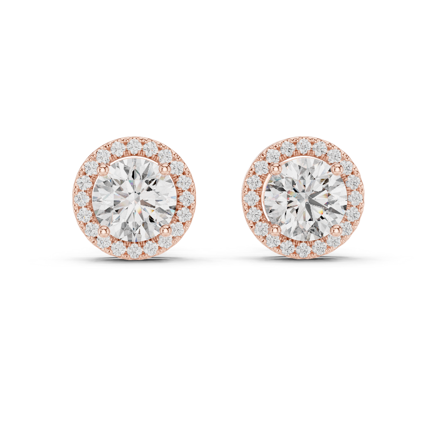 round pavé diamond earrings
