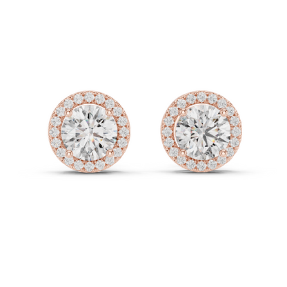 Round Pavé Diamond Earrings