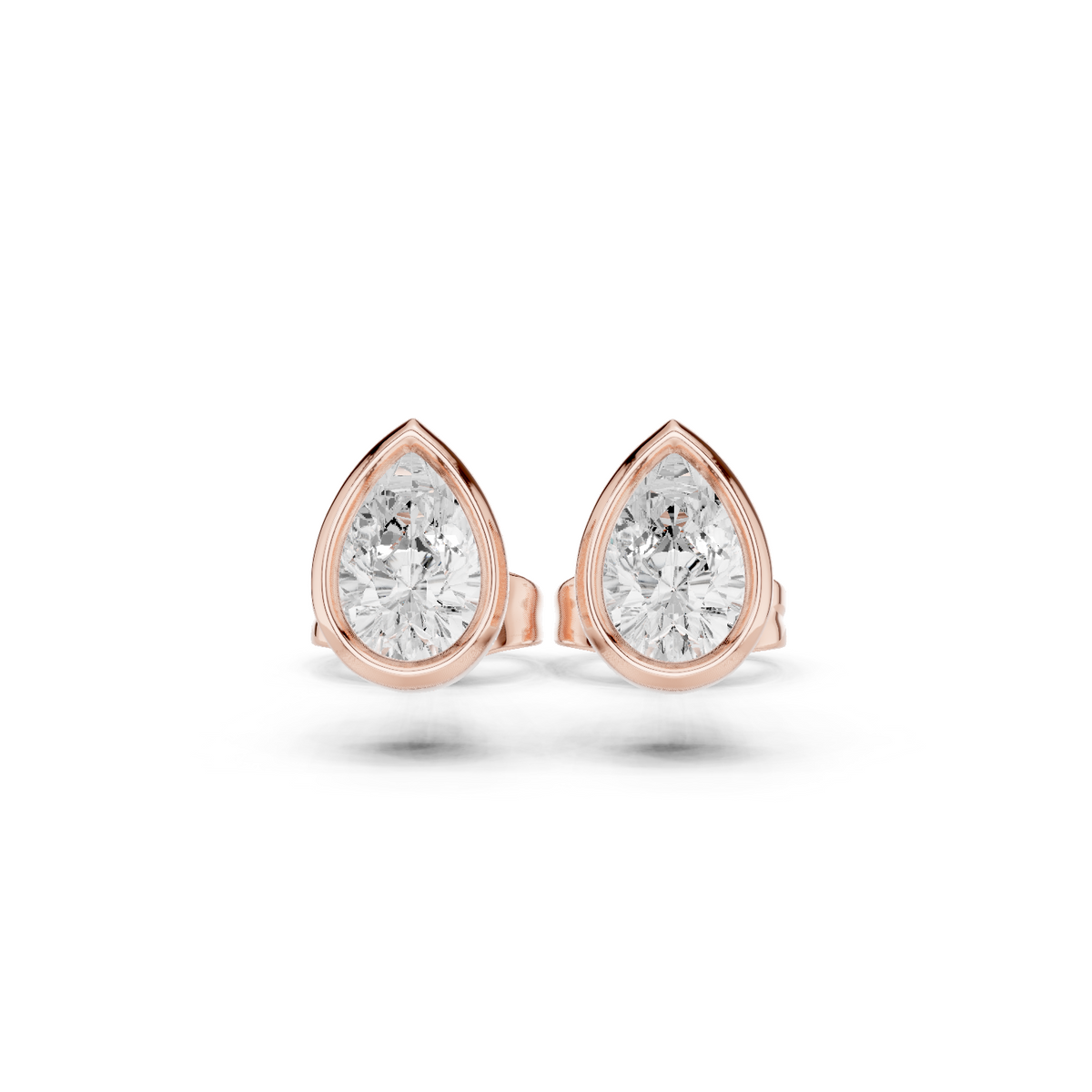 celeste pear bezel diamond earrings