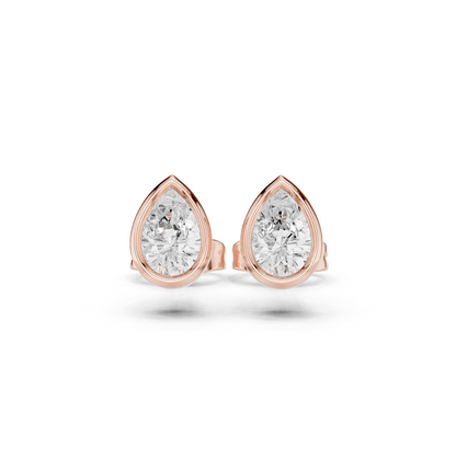 Celeste Pear Bezel Diamond Earrings