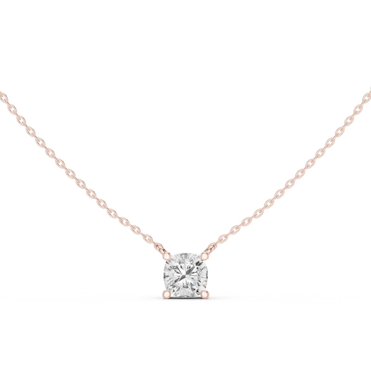 basket cushion diamond pendant necklace