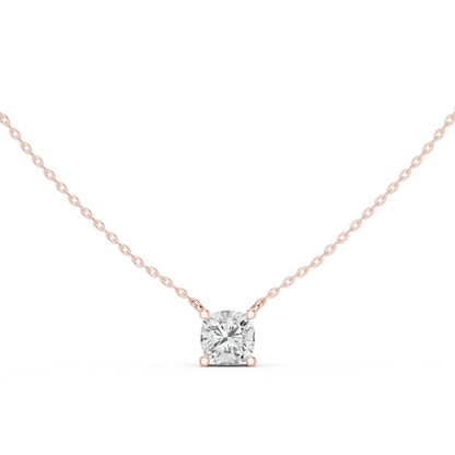 Basket Cushion Diamond Pendant Necklace