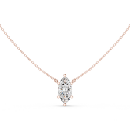 Basket Marquise Diamond Pendant Necklace