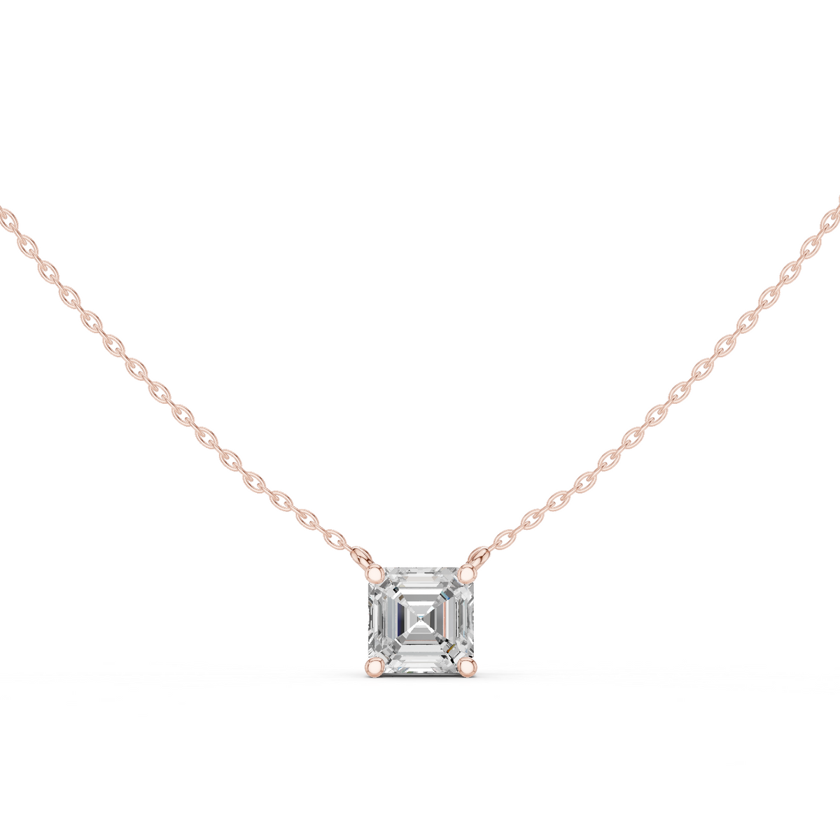basket asscher diamond pendant necklace