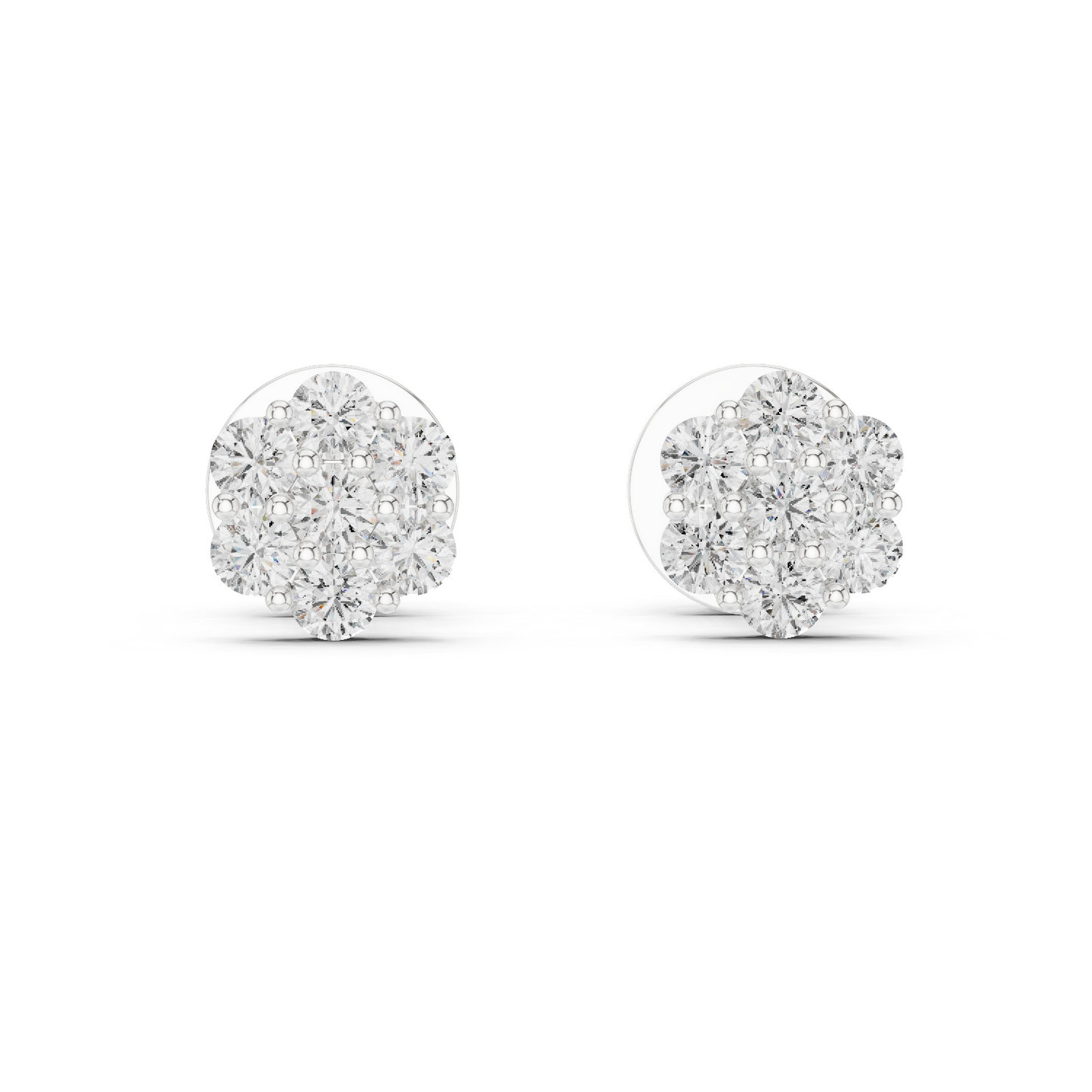 round cluster diamond earrings