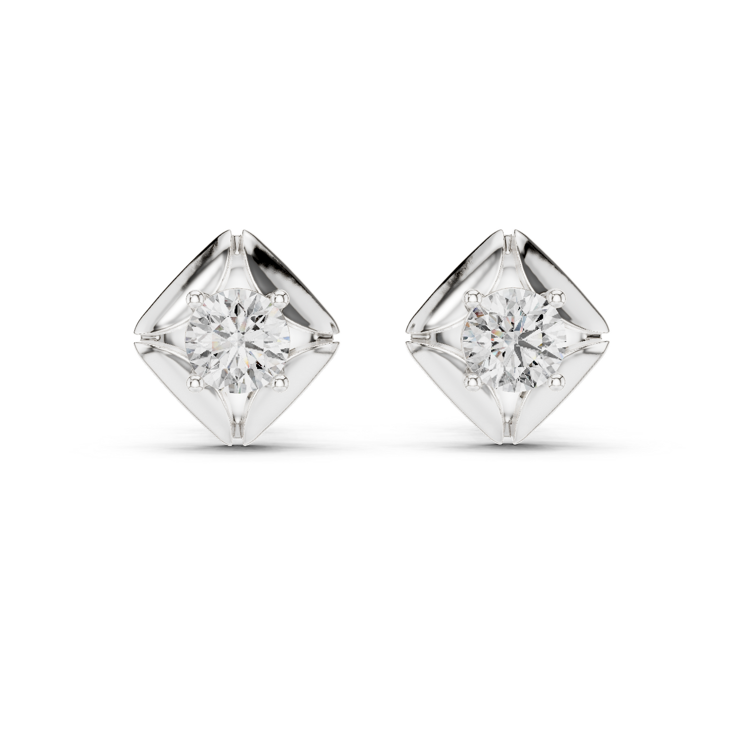 hexagon diamond earrings