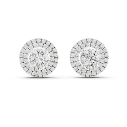 Double Halo Diamond Earrings