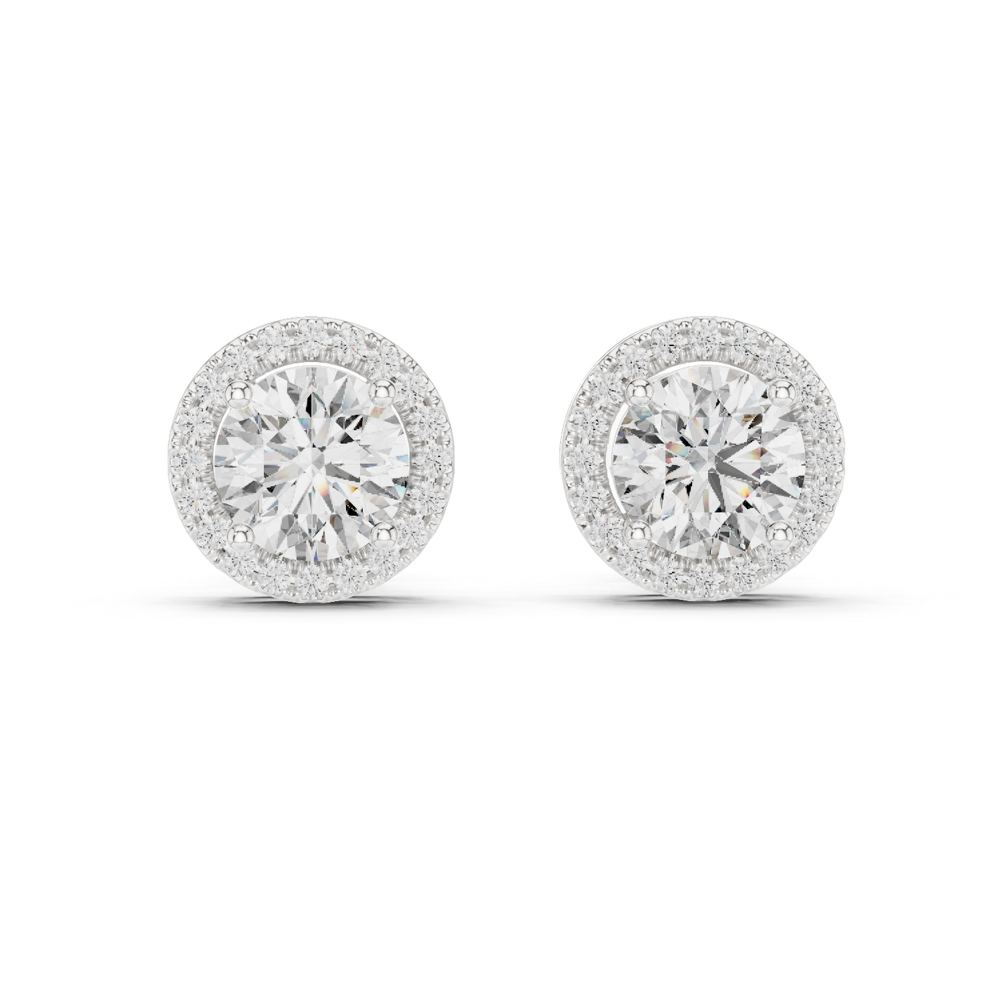round pavé diamond earrings