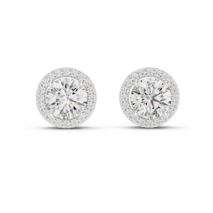 Round Pavé Diamond Earrings