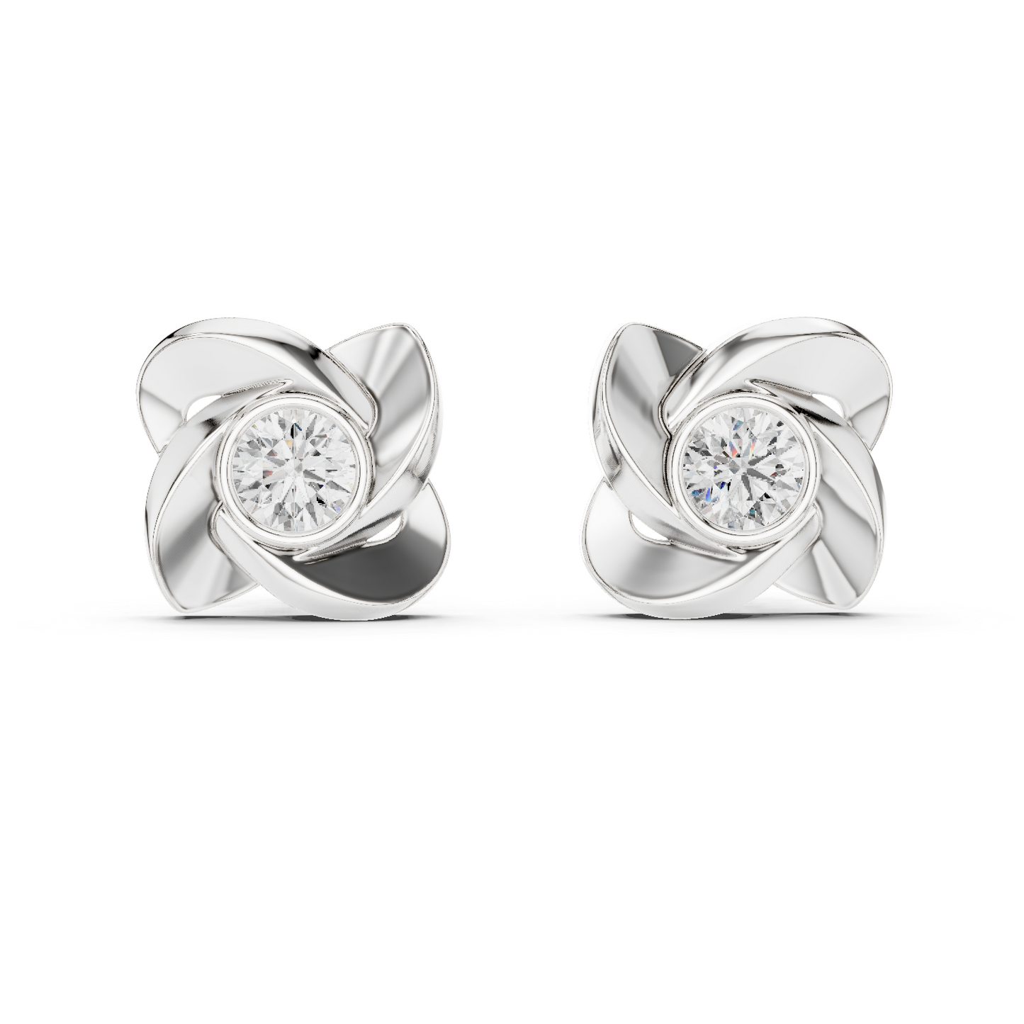 floral halo diamond earrings