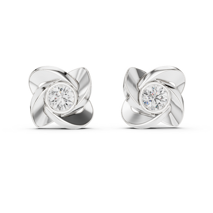 Floral Halo Diamond Earrings
