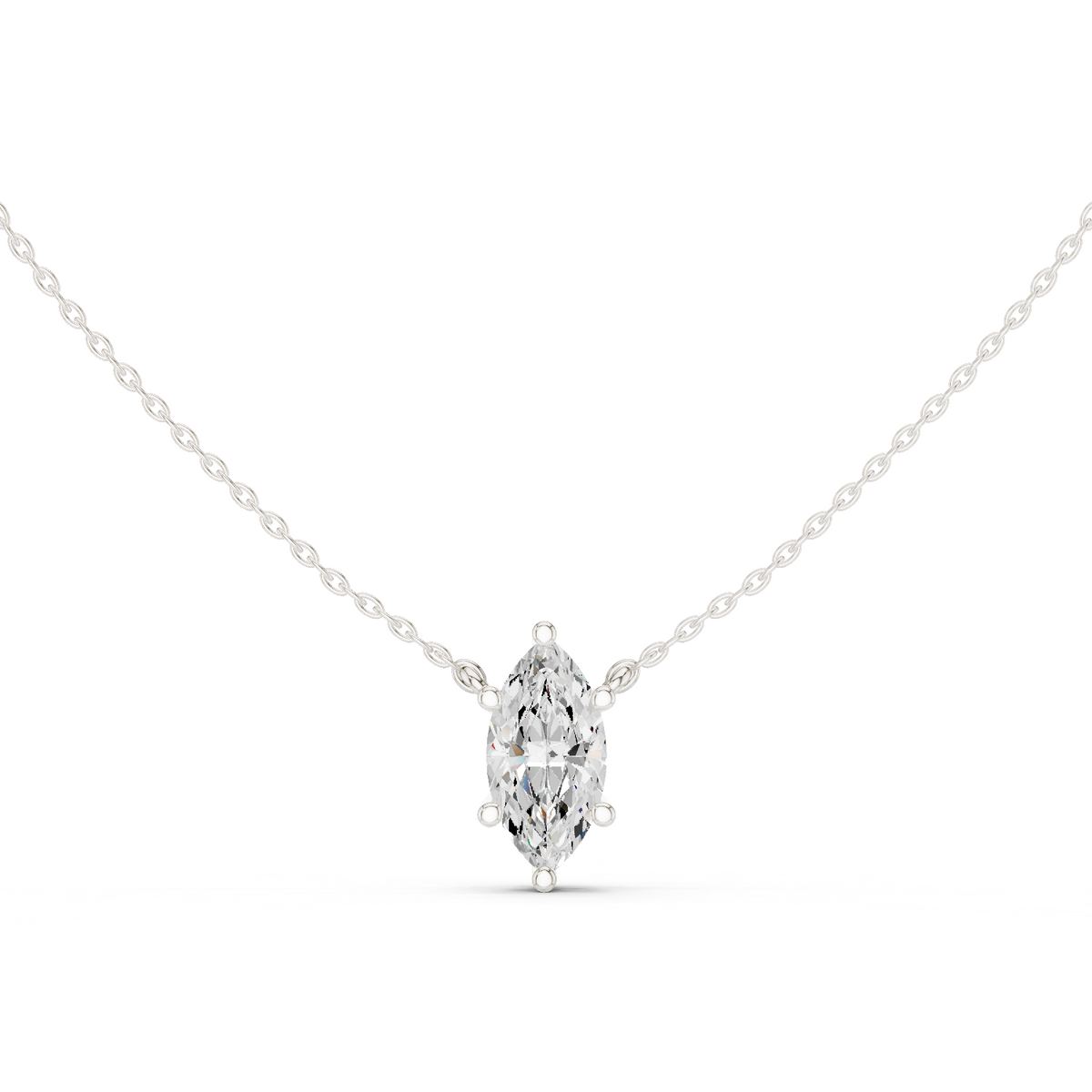basket marquise diamond pendant necklace