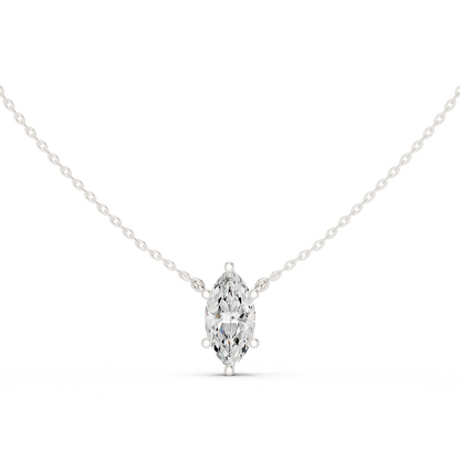 Basket Marquise Diamond Pendant Necklace