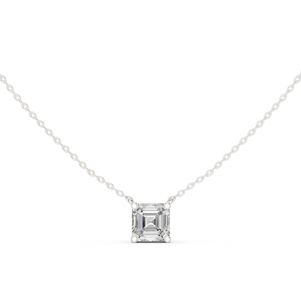 basket asscher diamond pendant necklace