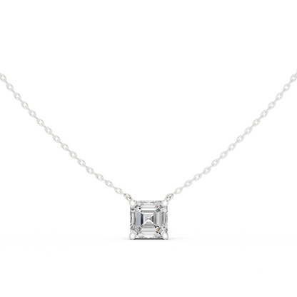 Basket Asscher Diamond Pendant Necklace