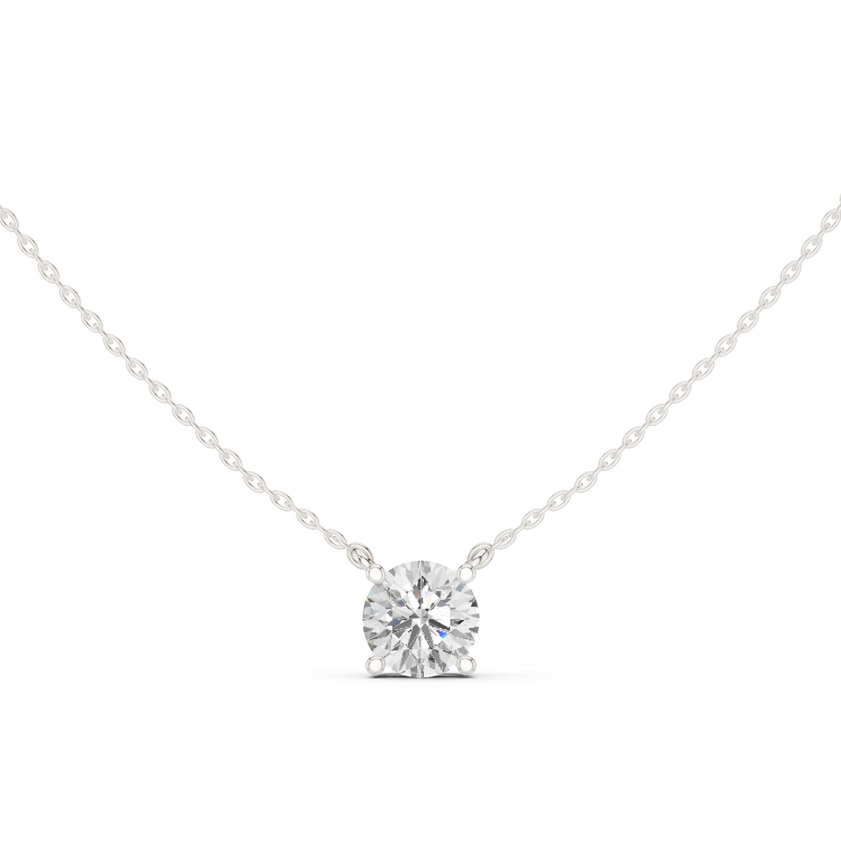 basket round diamond pendant necklace