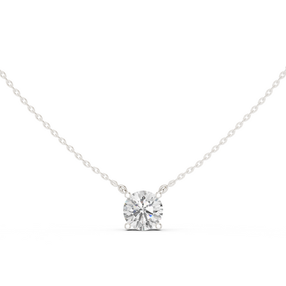 Basket Round Diamond Pendant Necklace