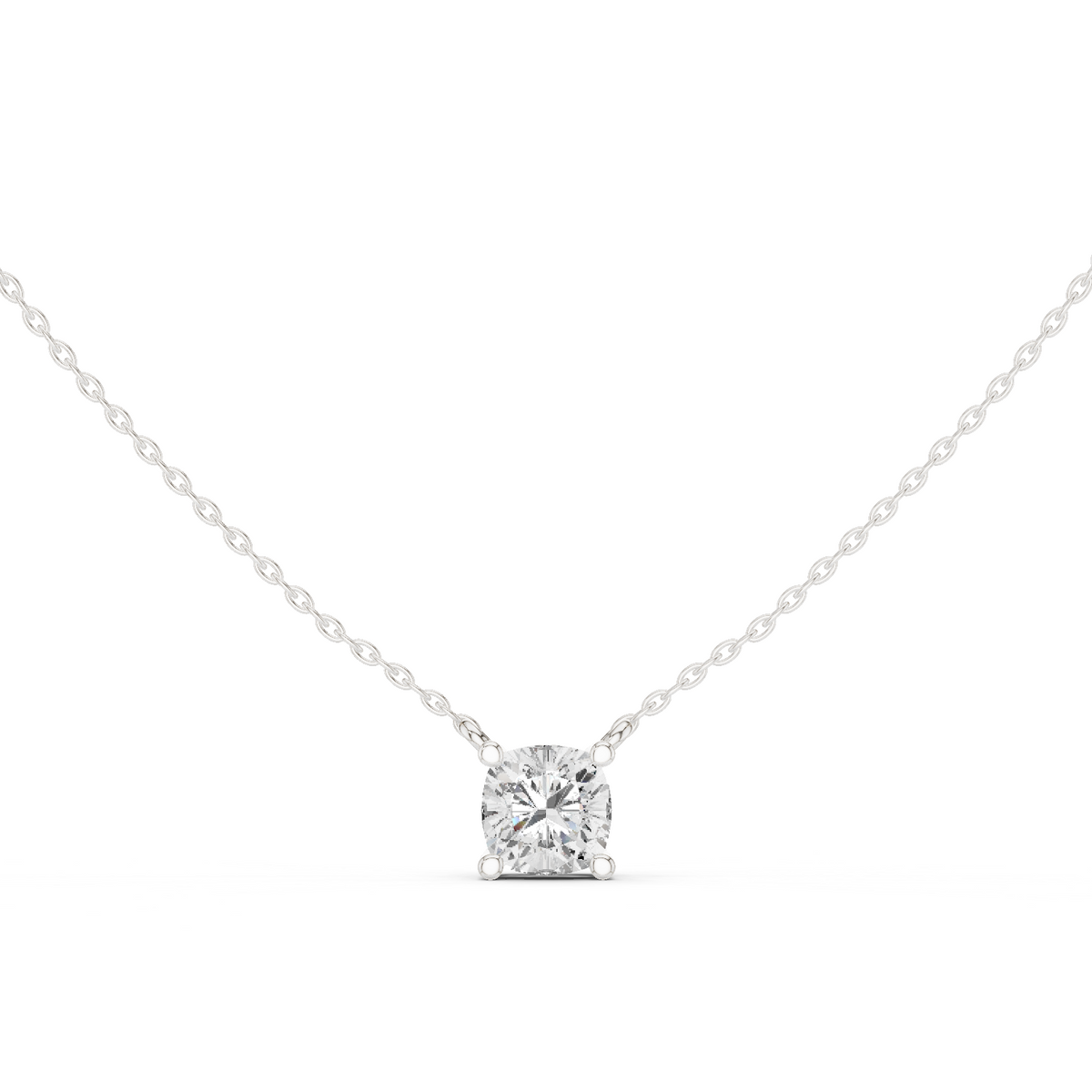 basket cushion diamond pendant necklace