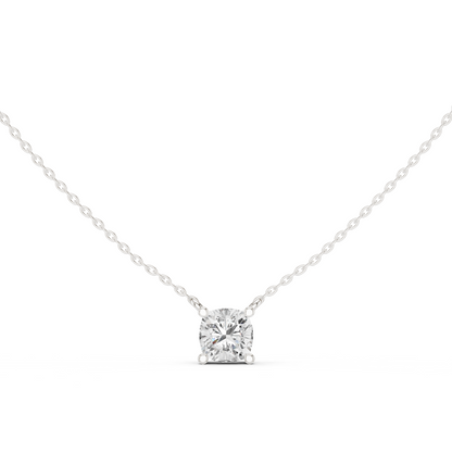 Basket Cushion Diamond Pendant Necklace