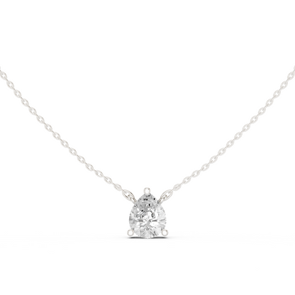 Basket Pear Diamond Pendant Necklace