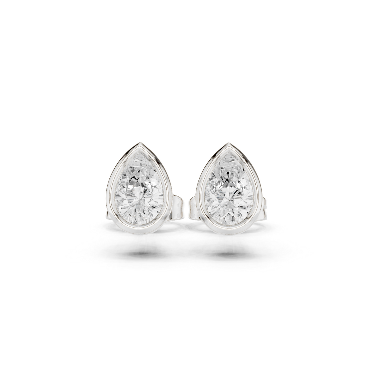 celeste pear bezel diamond earrings
