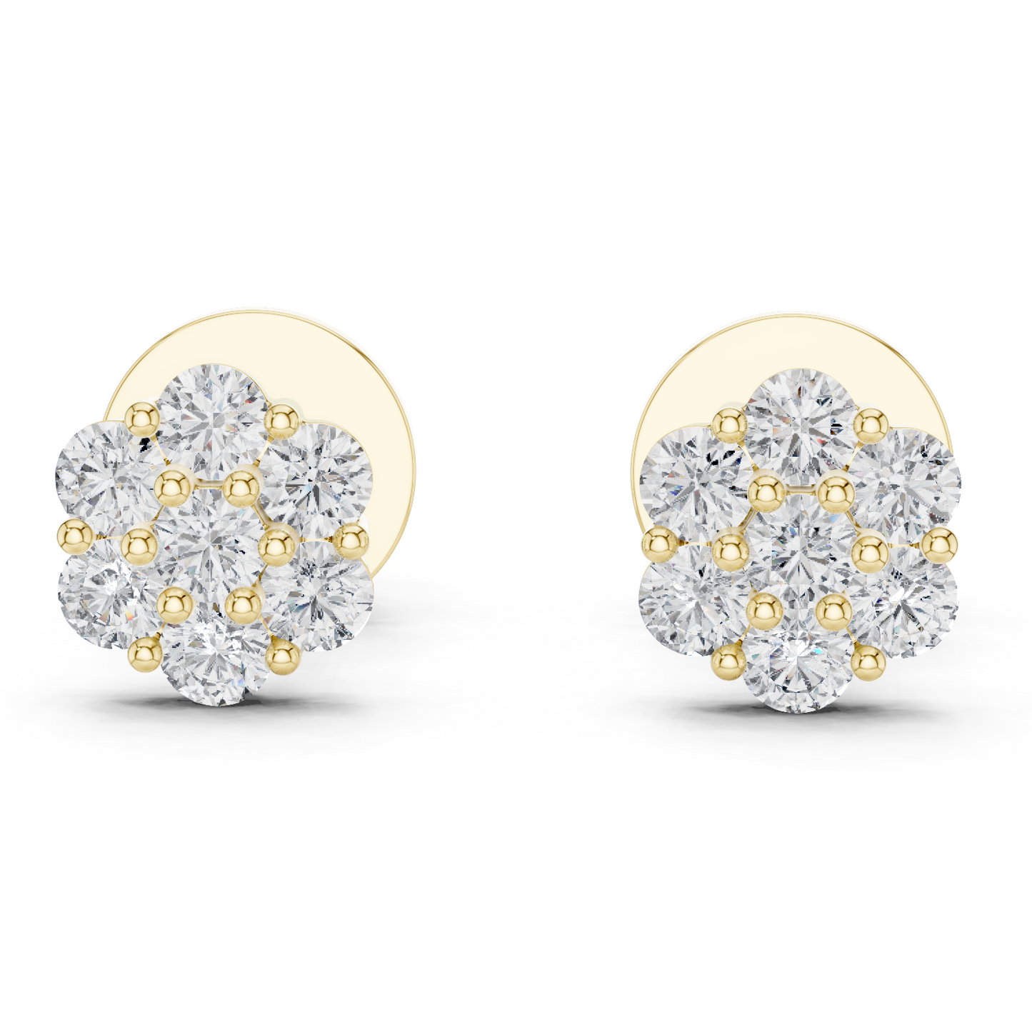 round cluster diamond earrings