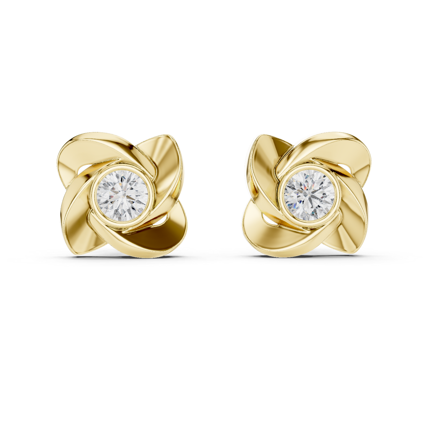 floral halo diamond earrings