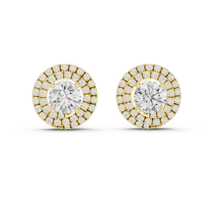 Double Halo Diamond Earrings