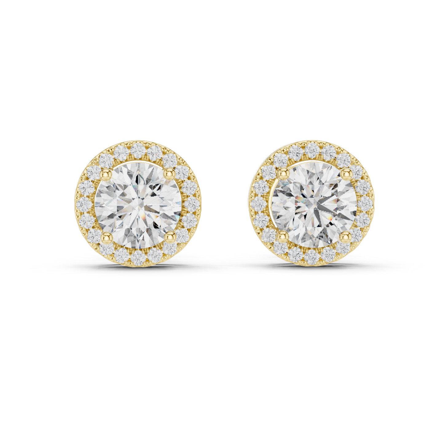 round pavé diamond earrings