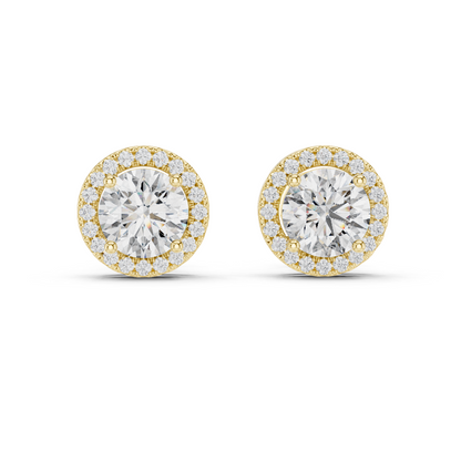 Round Pavé Diamond Earrings