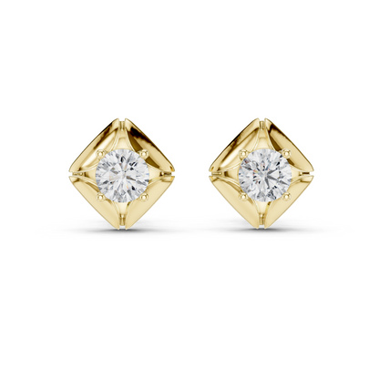 Hexagon Diamond Earrings