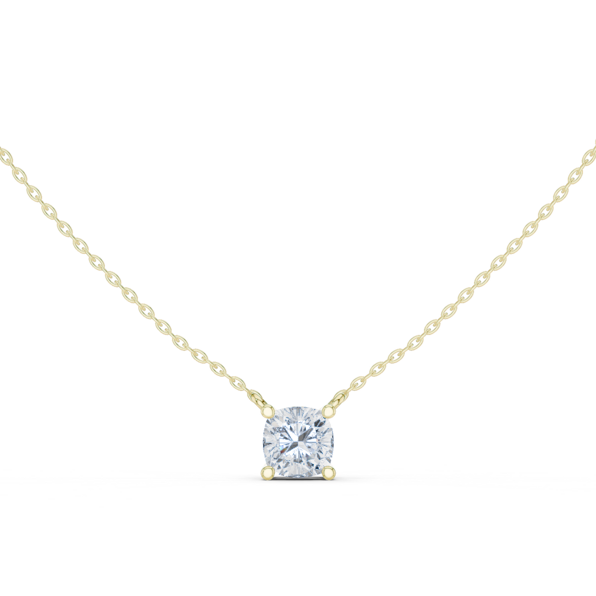 basket cushion diamond pendant necklace