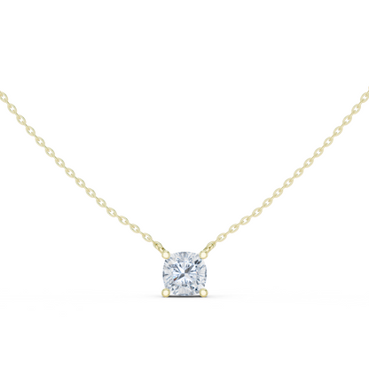 Basket Cushion Diamond Pendant Necklace