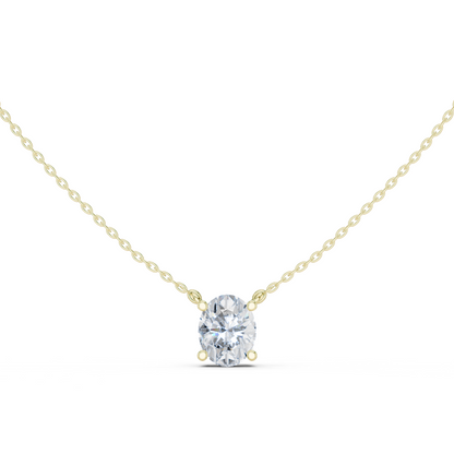 Basket Oval Diamond Pendant Necklace