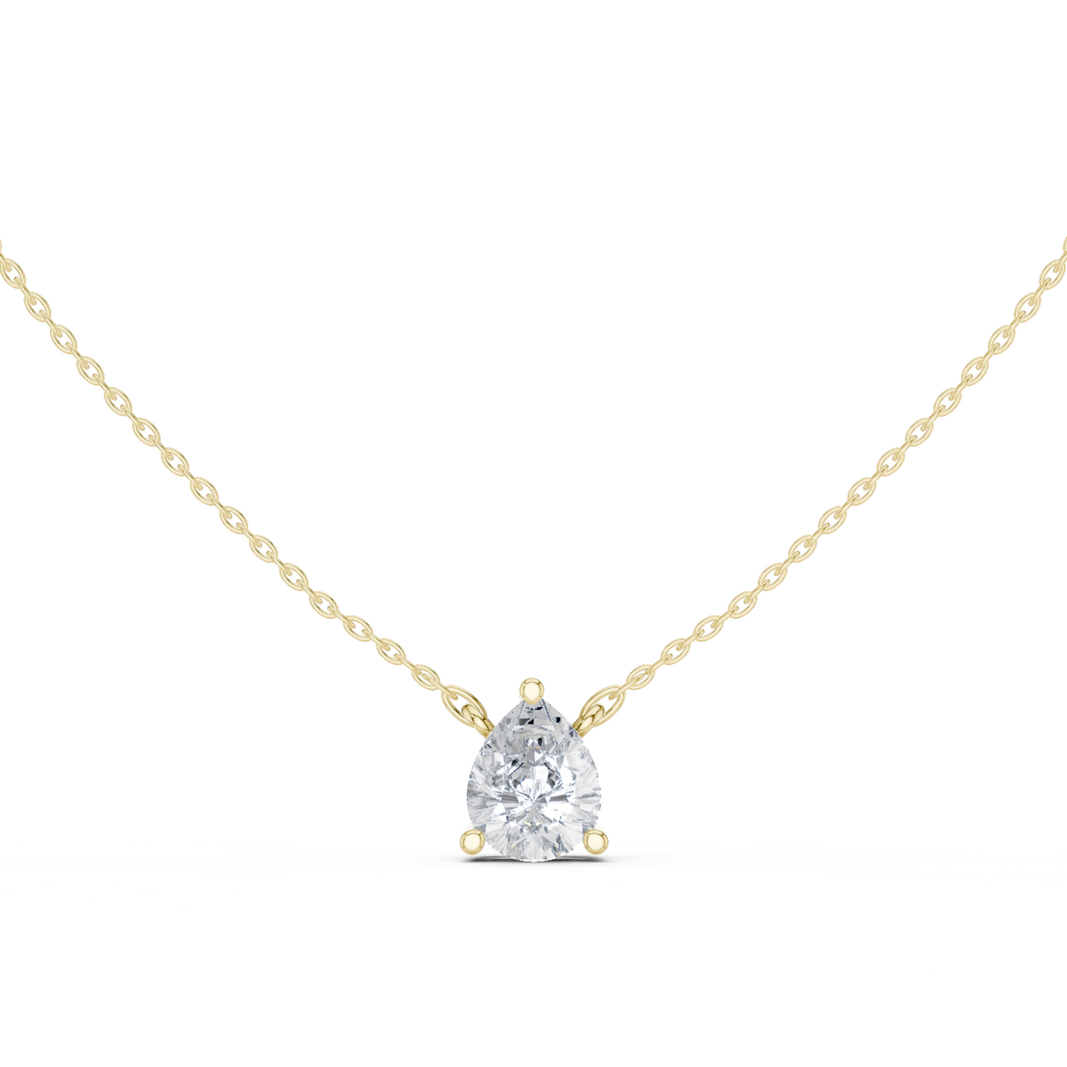 basket pear diamond pendant necklace