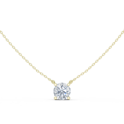 Basket Round Diamond Pendant Necklace