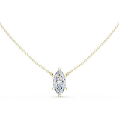 Basket Marquise Diamond Pendant Necklace