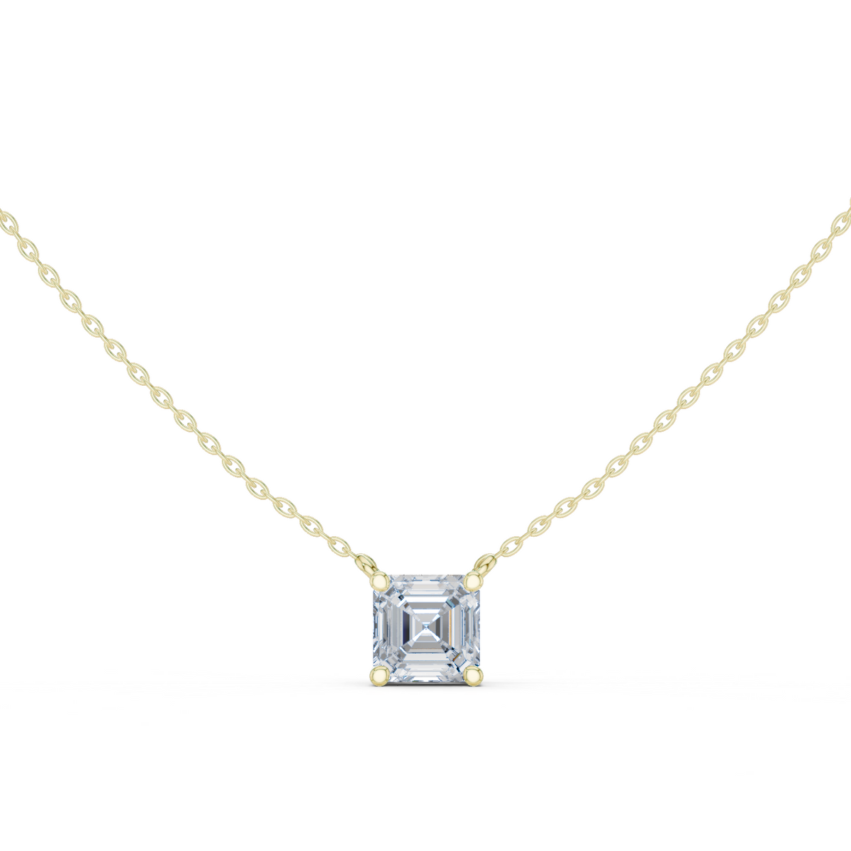 basket asscher diamond pendant necklace