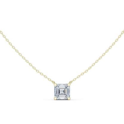 Basket Asscher Diamond Pendant Necklace