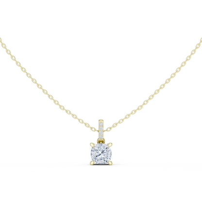 Cushion Diamond Pendant Necklace